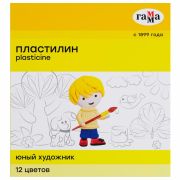Пластилин 12цв.168гр.ГАММА.Юный художник.со стек.