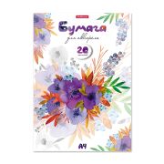 АЛЬБОМ Д/АКВАРЕЛИ 20 Л. А4, НЕЖНЫЙ БУКЕТ, БЕЛЫЙ /5/20/