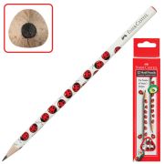 Карандаш ч/гр FABER-CASTELL, 1 шт., «Triangular», B, корпус с рис. божьей коровки, 118367