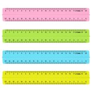 Линейка с держателем.20см.СТАММ.асс.флюор.прозр.