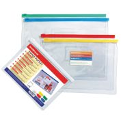 Папка-конверт на молн.B5 (ErKrause) «Zip Pocket» ассорти, прозрачный (2936)