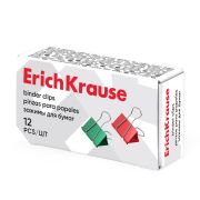 Зажим д/бумаг (ErKrause) 15мм, цветные, к/у.(25088)