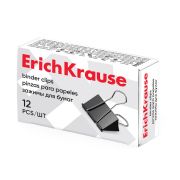 Зажим д/бумаг (ErKrause) 19мм, черные, к/у.(25086)