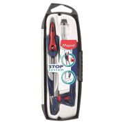 Готовальня 3пр (Maped) «Stop System» циркуль с системой фиксации штанг, безопасная игла, ударопроч.футл.(196100)