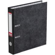 Папка-регистр.50мм, мрамор, разборный, с карманом на корешке, нижний метал. кант, черная