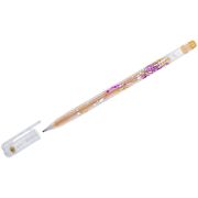 Ручка гел. 1.0мм (Crown) люрекс, золото (MTJ-500GLS)