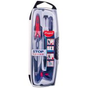 Готовальня 5пр (Maped) «Stop System» циркуль с системой фиксации штанг, насадка с мех.карандашом, ударопроч.футл.(196101)