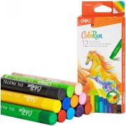 Пастель DELI масл.12цв.ColoRun.кругл.к/бл.