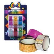 Клей.лента декор.15мм (Unibob) 5м., голографический, ассорти (51717)