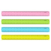 Линейка 30см (Стамм) двойная шкала, цветной держатель (ЛН42)