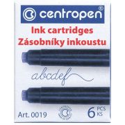 Капсула д/перьевой ручки CENTROPEN 6шт.синяя