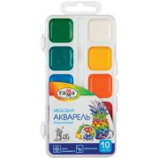 Акварель Гамма «Классическая», медовая, полусухая, 10 цветов, без кисти, пластик, европодвес