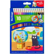 Карандаши «Жил-был кот» 18цв., трехгран., картон. уп., европодвес