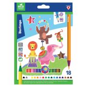 Карандаши цветные пластиковые Berlingo «Цирк», 18цв., заточен., картон, европодвес