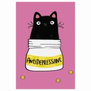 Блокнот с плавающ.блест.А6. 56л.CENTRUM.ПВХ.кле.Кот-антидепресс.п/бл.