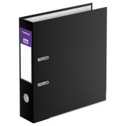 Папка-регистратор Berlingo «Hyper», 80мм, бумвинил, с карм. на корешке, нижн. метал. кант, черная