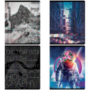 Тетрадь 48л., А5, клетка GreenwichLine «Glitch», матовая ламинация, тиснение фольгой, 70г/м2