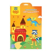 Цветная бумага самоклеящаяся A4, Мульти-Пульти, 8л., 8цв., в папке с европодвесом