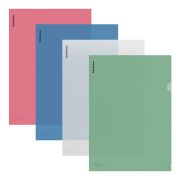 Папка-уголок А4 ErKr Glossy Classic.прозр.ассорти