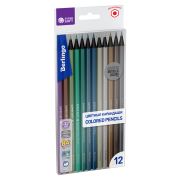 Карандаши цветные металлик Berlingo «SuperSoft. Metallic», 12цв., заточен., европодвес
