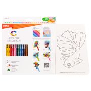 Карандаши аквар. 24цв.DELI.Color Emotion.трехгр.корп.заточ.+кисть.к/бл