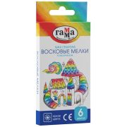 Мелки восковые Гамма «Классические», 06цв., трехгранные, картон. упак., европодвес