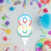 Свеча для торта с держателем MESHU «Цифра 8», 8,5см, блистер