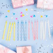 Свечи для торта с держателями MESHU «Мини», 2-х цветные, 5,5см, 24шт., блистер