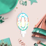 Свеча для торта с держателем MESHU «Цифра 0», 8,5см, блистер