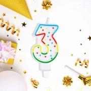 Свеча для торта с держателем MESHU «Цифра 3», 8,5см, блистер