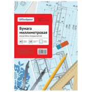 Бумага масштабно-координатная OfficeSpace, А3 10л., голубая, в папке