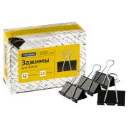 Зажим для бумаг 41мм, OfficeSpace, 1шт., черный, ПОШТУЧНО