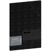 Папка для тетрадей на резинке Berlingo «DoubleBlack» А5+, 600мкм, черная, с рисунком