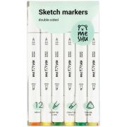 Набор маркеров для скетчинга MESHU, 12цв., осенние цвета