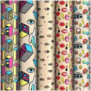 Упаковочная бумага крафт 70*100см, ArtSpace «Гламурный рок», 70г/м2, ассорти 5 дизайнов