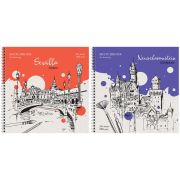 Скетчбук для акварели 20л. 250*250мм на гребне ArtSpace «Countries», 180г/м2