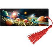 Закладка для книг 3D с линейкой, 150*55мм, ArtSpace «Космос», декоративный шнурок