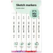 Набор маркеров для скетчинга MESHU, 12цв., ягодные цвета