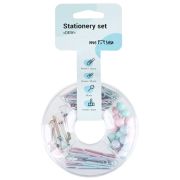 Набор мелкоофисных принадлежностей Meshu «Dew», 89 предметов, пастельные цвета, пластиковый пенал, е