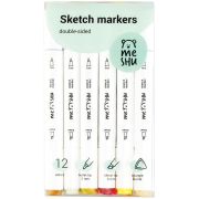 Набор маркеров для скетчинга MESHU, 12цв., цвета леса