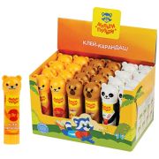 Клей-карандаш Мульти-Пульти «Зверята: Кот, Мишка, Панда», 09г, колпачок в форме животного