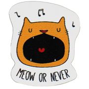 Значок деревянный MESHU «Meow», прямая УФ-печать, 2,9*3,4см