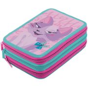 Пенал 3 отделения, 200*140*60 Berlingo «Princess cat 3», полиэстер