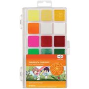 Акварель Гамма «Оранжевое солнце», медовая, 18 цветов (6 перл.,6 флуор., 6 классич.), без кисти, пла