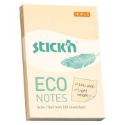 БЛОК Д/ЗАПИСИ 51*76 ММ, 100Л. HOPAX STICK*N ECO, ПАСТЕЛЬ ЖЕЛТЫЙ /12/144/