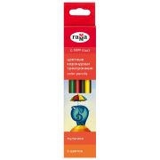 Карандаши цветные Гамма «Мультики», 06цв., трехгранные, заточен., картон. упак., европодвес