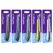 Нож канцелярский 9мм Berlingo «Razzor 200», auto-lock, металл. направл., ассорти, европодвес