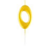 Свеча для торта с держателем MESHU «Цифра 0», 5,2см, золотая
