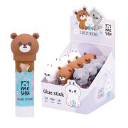 Клей-карандаш MeShu с топпером «Animals» ассорти, 8г., дисплей бокс, ПВП