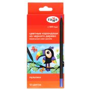 Карандаши цветные Гамма «Мультики», 12цв., черное дерево,заточен., картон. упак., европодвес